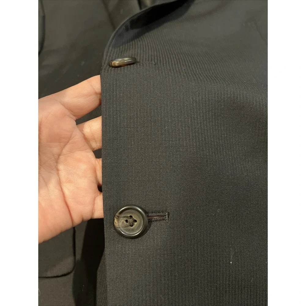 Ralph Ralph Lauren Blazer Men 44L Long Black Pinstriped Wool Sport Coat